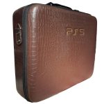 کیف PlayStation 5 - طرح چرم قهوه‌ای